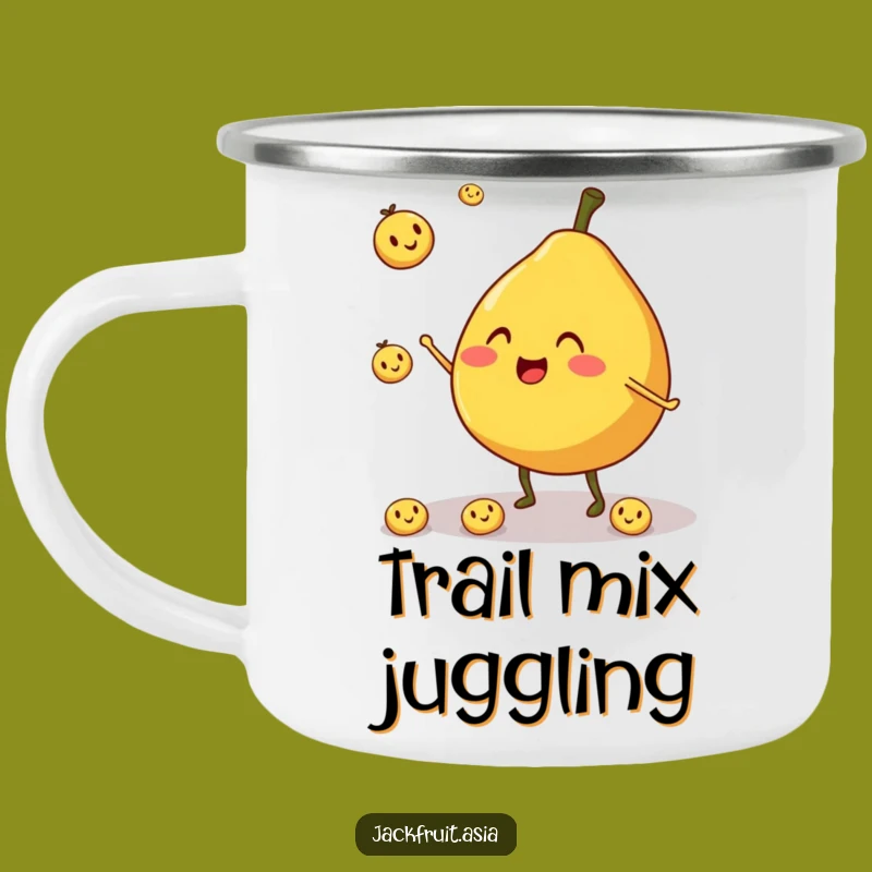 Funny Jackfruit Juggler Camping Mug: Durable Fruit Drinkware, Great Funny Gift