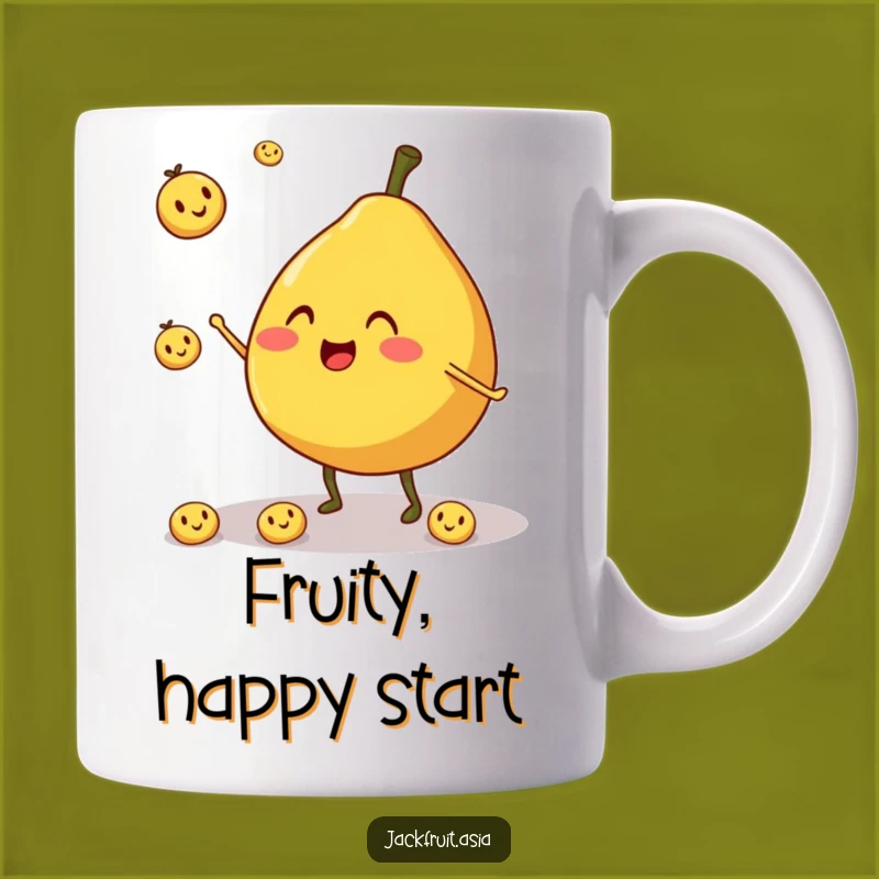 Funny Jackfruit Juggler Mug: Cheerful Fruit Character, Hilarious Funny Gift