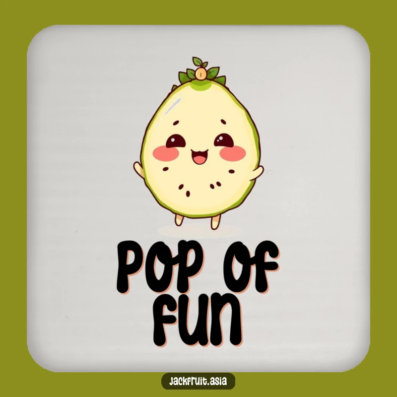 Funny Jackfruit Seedling Coaster: Rosy Cheeks Art for Tables, Sweet Funny Gift