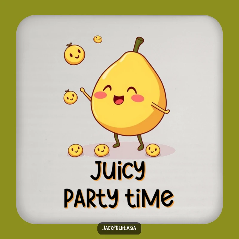 Funny Jackfruit Juggler Coaster: Fruit Art for Tables, Charming Funny Gift