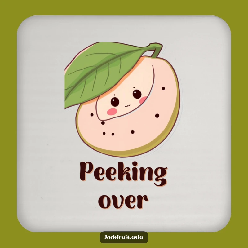 Funny Shy Jackfruit Coaster Set, Protect Surfaces with Fruit Humor, Hilarious Gift