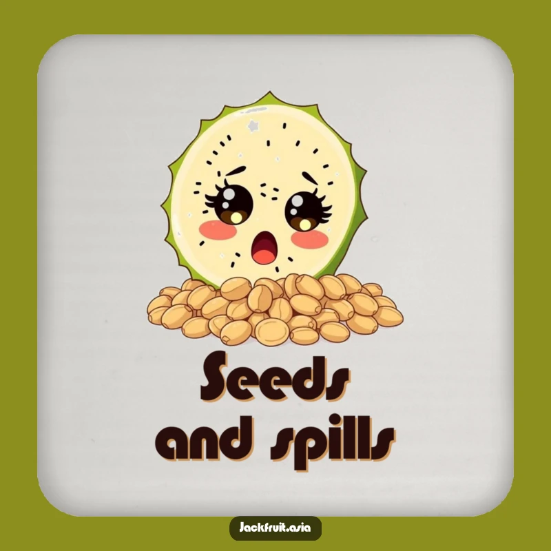 Funny Surprised Jackfruit Coaster Set, Protect Surfaces with Fruit Humor, Hilarious Gift