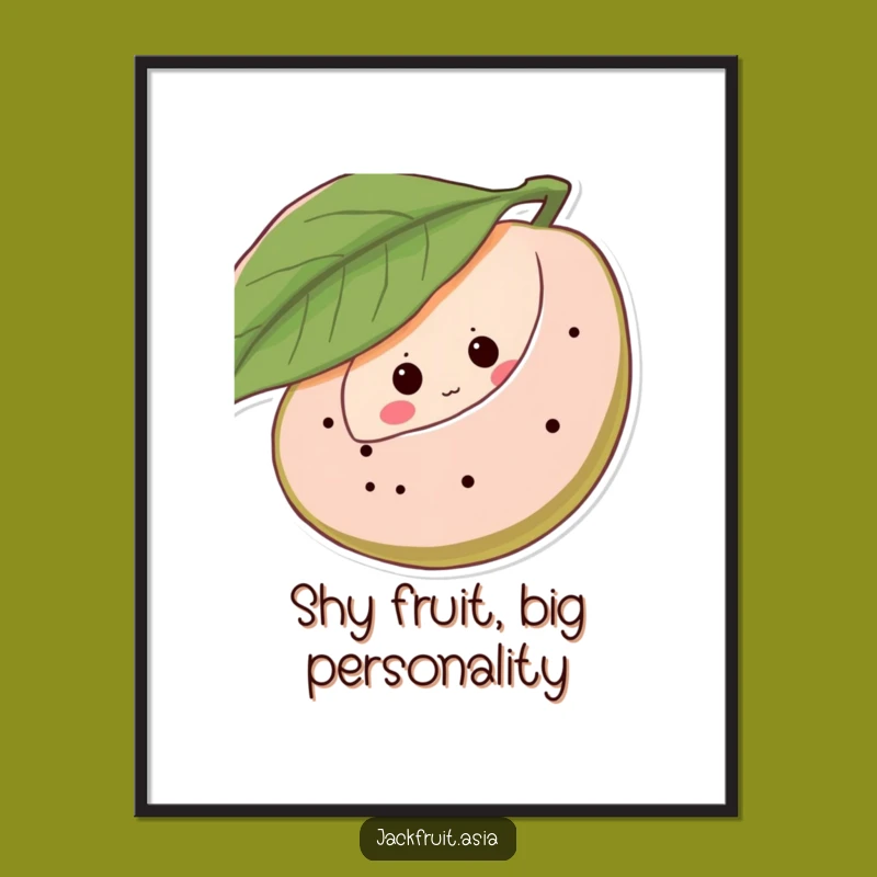 Free Printable Shy Jackfruit Wall Art - Giggling Fruit Downloadable Decor