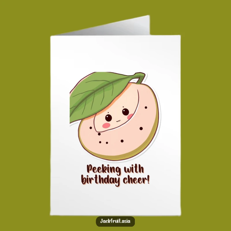 Free Printable Shy Jackfruit Birthday Card - Giggling Fruit Downloadable Gift