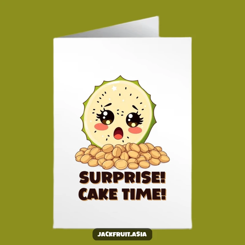 Free Printable Surprised Jackfruit Birthday Card - Funny Fruit Downloadable Gift