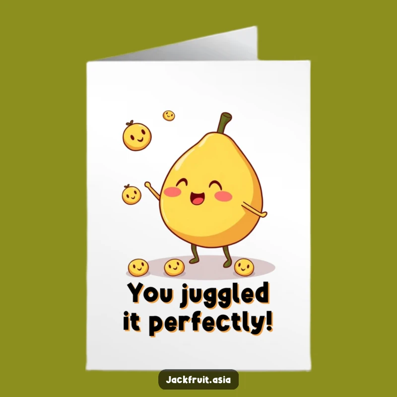Free Printable Congrats Card: Jackfruit Juggler - Fun Fruit Fiesta Download