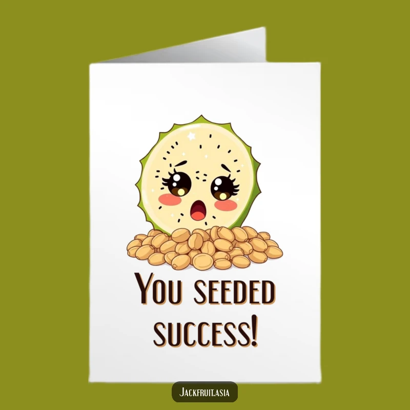 Free Printable Surprised Jackfruit Congrats Card - Funny Fruit Downloadable Gift