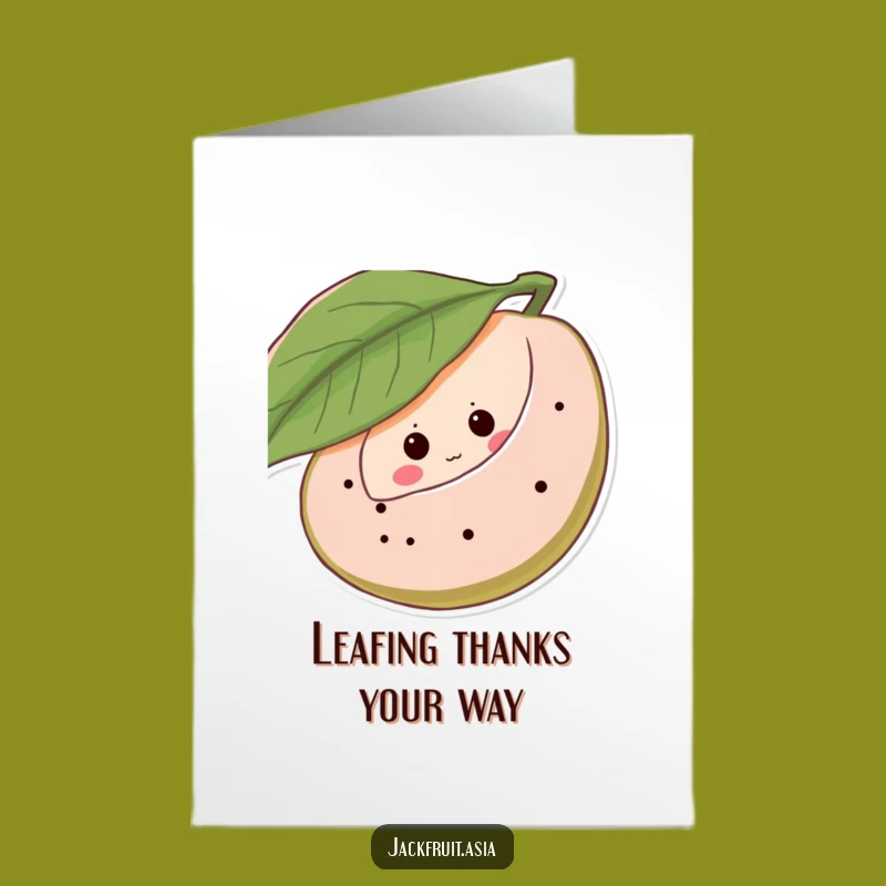 Free Printable Shy Jackfruit Thank You Card - Giggling Fruit Downloadable Gift