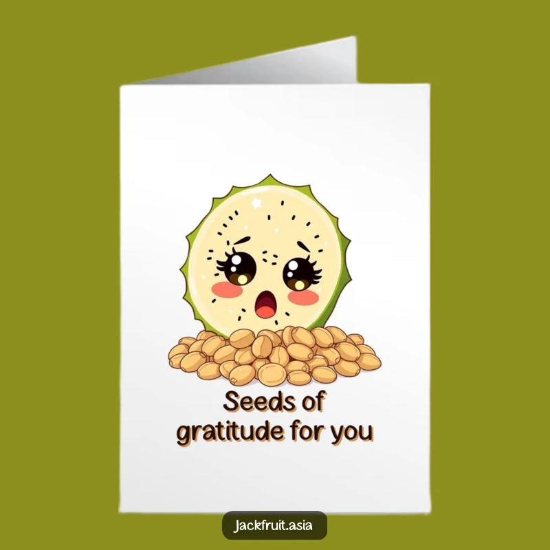 Free Printable Surprised Jackfruit Thank You Card - Funny Fruit Downloadable Gift