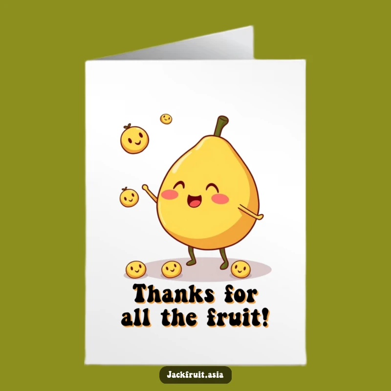 Free Printable Thank You Card: Jackfruit Juggler - Fruitful Appreciation Download