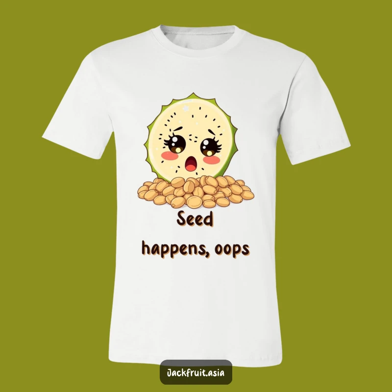 Funny Surprised Jackfruit T-Shirt, Wide-Eyed Fruit, Hilarious Outfit for Giggles