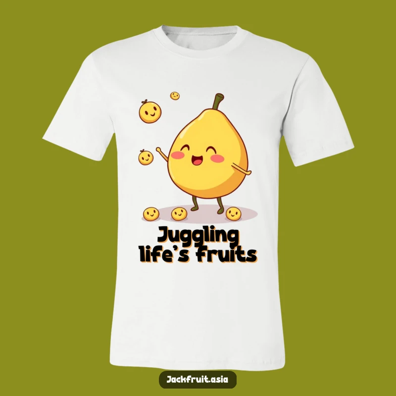Funny Jackfruit Juggler T-Shirt: Round Fruit Character, Quirky Funny Gift