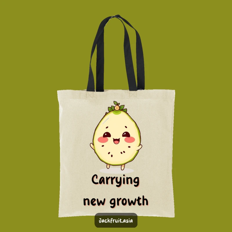 Funny Jackfruit Seedling Tote Bag: Rosy Cheeks Carry-All, Practical Funny Gift
