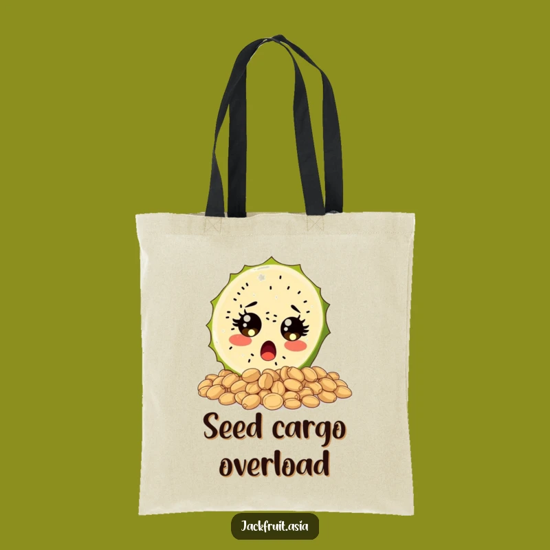 Funny Surprised Jackfruit Tote Bag, Wide-Eyed Fruit Accessory, Ideal Humorous Gift